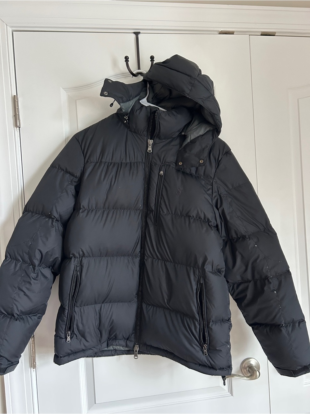 Ralph Lauren Men's Black Hooded Quilted Puffer Jacket